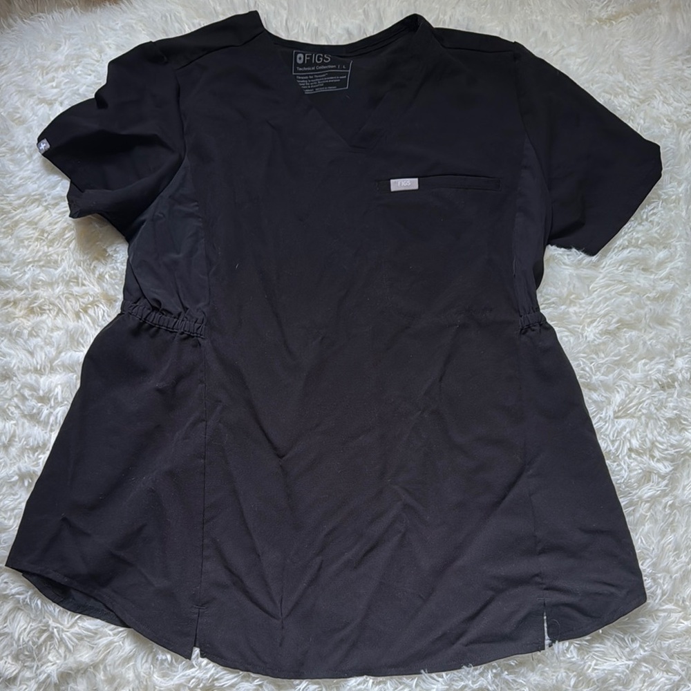 Figs Octavia Scrub top in Black